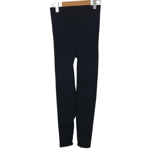 Spanx Black Look At Me Ribbed High Rise  Leggings Size XL - Picture 1 of 6